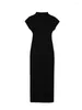 Casual Dresses Black Long For Women 2023 Green BodyCon Dress Kort ärm Midi -kvinna Summer Elegant Women's