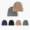 Beanie Skull Caps Winter plush ear protection for a small and thickened face, cold hat for outdoor warmth, brimless knitted hat, men's jacquard wool hat