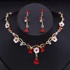 Wedding Jewelry Sets Gorgeous Crystal Bride for Women Luxury Flower Choker Necklace Earrings Dress Bridal Fashion 231116