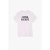 23 Spring/Summer Women's T-shirt Zadig Voltaire Classic Letter Shirts Print Front and Back Scratched Font Cotton Women's Short Sleeve T-shirt