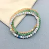 STRAND 3/SET kleine 4 mm ronde kraal vrouwen meisjes armband natuursteen granaat groen jades roze kwarts rode tijger oog aquamarines kristal