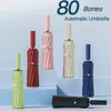 Зонты 80 Bone, 3-кратный противоштормовой зонт для мужчин и женщин, полностью автоматический, большой, ветрозащитный, водонепроницаемый, с защитой от ультрафиолета, солнца 231116