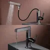 Kitchen Faucets Faucet Washbasin Pull-out Digital Display Multifunctional Bathroom Cabinet Retractable Cold And