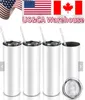 Us ca warehouse 20oz sublimering tumbler tom rostfritt stål tumbler diy koppar vakuum isolerade 600 ml biltumbler kaffemuggar bb0416