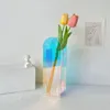 Vaser färgglada geometriska akrylvaser hem dekoration blomma arrangemang växt hydropon container vardagsrum ornament 231116