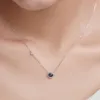 Fine Jewelry Gold Small Oval Shape Natural Blue Sapphire Pendant Necklace