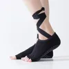 Athletic Socks Yoga Women Cotton Non-Slip Silicone Dance Sport Ballet Pilates Grip High Strap Five Toes Full Toe