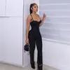 Women's Two Piece Pants s Sheath Slim Body Shaping Club Wear Sexy Strapless Jumpsuit Women Hipster Solid Baddie Style Camisole 231116