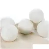 Autres produits de lessive Boules de lessive en laine pour sèche-linge Lavage Hine Premium Adoucisseur de tissu naturel réutilisable 6 cm Drop Delivery Home Garde Dh5Fd