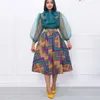 Roupas étnicas Dashiki African Dresses Mulheres Mesh malha de arco de manga de manga de manga alta Roupas de festa na cintura moda Africaine femme