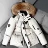 Veste de parkas pour les parkas pour le bas de la veste hommes à 90% de canard blanc à la baisse parkas Collier de fourrure en milieu de longueur mâle épaissis-neige de neige -30 degrés Gardez au chaud 231115