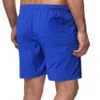 summer men new Loose quick dry solid color drawstring beach fitness shorts