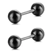 Stud Oorbellen 1 paar/pak Barbell Shape Party 4mm Dia Gothic Lichaamssieraden Dagelijks Kleine Bal Titanium Staal Unisex Piercing Punk