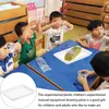 Plates 3 PCS Lab Tray Plastic Kids Paint Painting School Puzzle Experiment Crafts Durable Child