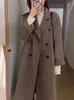 Women's Fur Faux Woman Clothing 2023 Winter Thickening Long Version CoatsTurndown Collar Solid Jackets Korean Fashion Versatile Wool Coats 231115