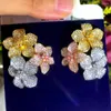 أقراط مسمار Missvikki Jewelry Bloom Flowers Zirconia cubic for Women Actor Dancer Dance Performan