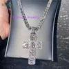 Gioielli Hip Hop personalizzati Progettati al 100% Passato testato Ciondolo in moissanite con croce personalizzata in argento sterling 925 con croce VVS Faith