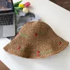 Szerokie brzegowe czapki japońskie ręcznie tkane wiśniowe miłość szydełka słomka kapelusz kobiet letni podróż słońcem filtra filtra składana trend sun cap femme