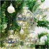 Christmas Decorations Christmas Decorations 6Pcs/12Pcs Transparent Baubles Balls Decoration Hangings Iridescent Clear Plastic 6Cm/8Cm Dhjdp