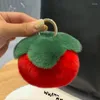 Schlüsselanhänger niedliche Plüsch Persimmon Pompom gefälschte Pelzball Schlüsselbund Kinderbag Ornamente Anhänger Frauen Auto Schlüsselring Schmuck Schmucke Geburtstagsgeschenke