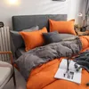 Bedding sets Solid Color Set Orange Grey Single Double Size Bed Linen Duvet Cover Pillowcase No Fillings Kids Adult Home Textile 231115