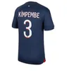 23 24 Paris Mbappe #7 Soccer Jerseys Hakimi Stadium Psges Maillots de Football Shirt Marquinhos Verratti Icardi 2023 2024 Home Away Player Uniform Kids Kit Sets