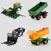 ElectricRC Car Simulated Electric RC Car Farmer Tractor Combonity Harvester Multi Attachment Farm Remote Control Crist Christmas Gift 231116