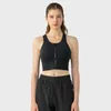 Yoga Outfit Front Zippe Sports Bra Adjustable Straps Gym Top Women Backless Fitness Bralette High Suppprt Vest Push Up Padded Underwear