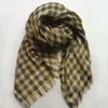 Foulards de luxe Foulard doux or et argent classique plaid plissé châle femme bandeau musulman marque de soie