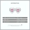 Stud 925 Sterling Silver Shiny Heart-shaped Stud Earrings Pink Zircon Earrings for Women Valentine's Day Gift Fine Jewelry 231115