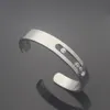 Designer sieraden Men Zwart armband Gold Bangle armbanden roestvrij staal met drie diamanten zilveren zwarthand band correct logo stempel bedrukt mode cadeau