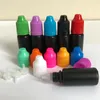 10 ml 30 ml flacon compte-gouttes noir bouteilles vides en plastique avec des pointes longues et fines inviolables bouchon de sécurité à l'épreuve des enfants bouteilles d'aiguille liquide Japja