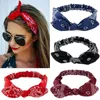 Hårband Ny kvinnors mocka mjuk tryck pannband vintage Bohemian Cross Knot Elastic Hair Band Bandanas Girls 'Hair Band Hårtillbehör 231115