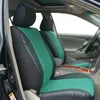 Nieuwe groene nieuwe Jacquard lederen universele auto 2 voorstoelhoes met veiligheidsgordelafdekkingen geschikt voor de meeste autosuv -accessoires interieur