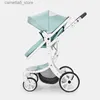 Strollers# New Baby stroller 2 in 1 Green baby carriage folded stroller high lands pram for baby travel pushchair Pink baby car lightweight Q231116