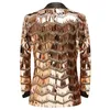 Abiti da uomo Blazer Uomo di lusso a righe con paillettes dorate Giacca con scialle Risvolto Un bottone Lucido Abiti da festa di nozze Giacche da smoking Blazer 231115