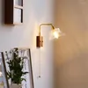 Vägglampor vintage dekorativt loft med växel glasskugga roterbar sconce ljus fixtur för badrum sovrummet sängplats