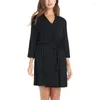 Vêtements de nuit pour femmes Joyaria Femmes Bambou Kimono Robe Peignoir Court Léger Avec Poches Vêtements De Nuit Pour Robes De Demoiselle D'honneur Robes De Chambre