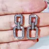 Chains Fashion Set For Women Luxury Jewelry Copper Plated Platinum Zircon Party Wedding Bridal Necklace Earring Ring