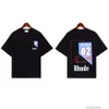 デザイナーファッション服ラグジュアリーティーTシャツトレンドBR RHUDEの新しいレースハイデザートレーシングシリーズハイストリートメンズレディースルーズショートスリーブTシャツ