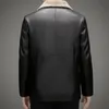 Men's Jackets White Duck down Leather Coat for Men Jacket MidLength Lapel Winter 2023 Fur Thick Warm 231115