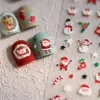 Novo 5d papai noel árvore de natal adesivos de unhas inverno boneco de neve floco de neve auto-adesivo slider decorações da arte do prego acessório