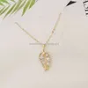 Diamond Solid Gold Leaf Pendant Necklace Women Fine Jewelry