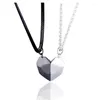 Pendant Necklaces Couples Loveem Magnet Magnetic Necklace Wishing Stone Heartbreak Collarbone Chain Heart For Women