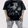 Męskie tshirts designerski odzież moda luksus tees święty Michael Cho Death Dance American High Street Old Winted Vintage Tshirt z krótkim rękawem