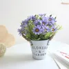 装飾的な花デイジーフラワーポットホームオフィスデスクトップビンテージスタイルの偽の花の装飾パーティーガーデンエルの鉢植え植物