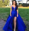 Prom Dresses Royal Blue Evening Gown Party Formal New Custom Plus Size Zipper Lace Up Sleeveless A Line Backless Spaghetti Satin