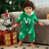 Familjsmatchande kläder Vinter julpyjamas varm tjock blixtlås Bodysuit flanellrock julfamiljens utseende mjuk pyjamas 231116
