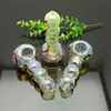 Smoking Pipe Mini Hookah glass bongs Colorful Metal Shape 3 Ball painted glass pipe