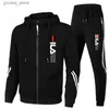 Fatos masculinos Mens Tracksuit Zipper Hoodies + Sweatpants Conjunto de 2 peças Outono Inverno Masculino Diário Casual Jaquetas Esportivas Jogging Suit Tops ou Calças Q231117